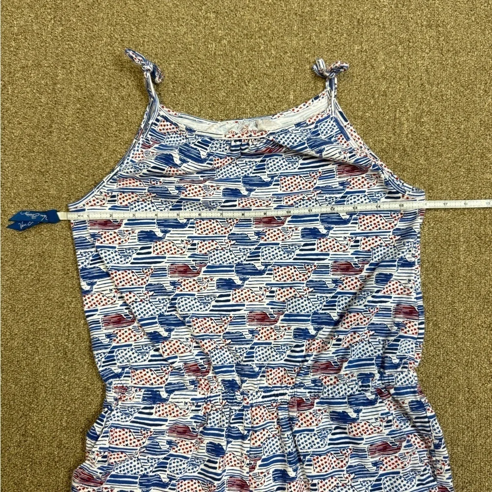 Vineyard Vines: Girls Stars & Stripes Whale Knit Romper, Size L (14)